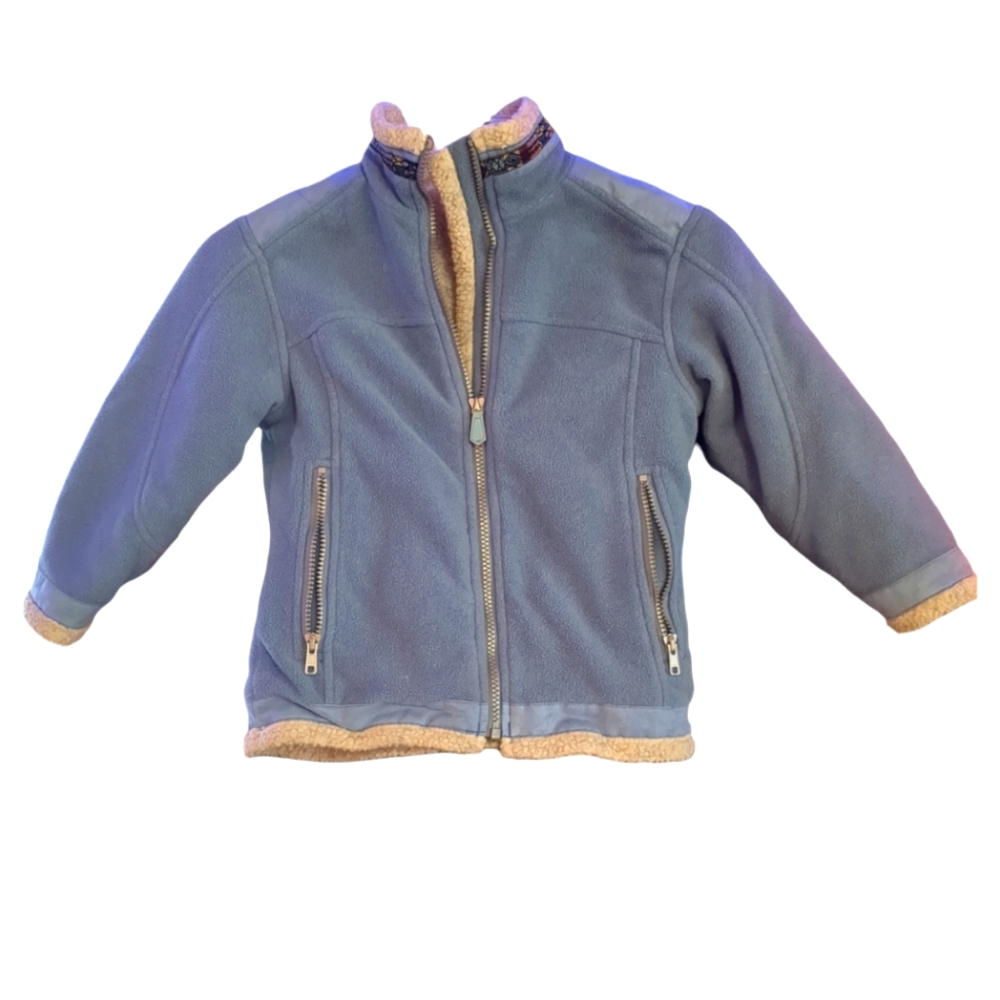 CABELA'S Blue and White Fleece Sherpa Lined Jacket